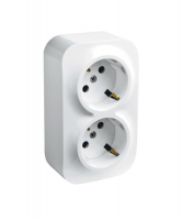 Розетка 2-м ОП Quteo 16А IP20 250В 2х2P+E с заземл. защ. шторки бел. IEK 782237 ТехноИмпульс