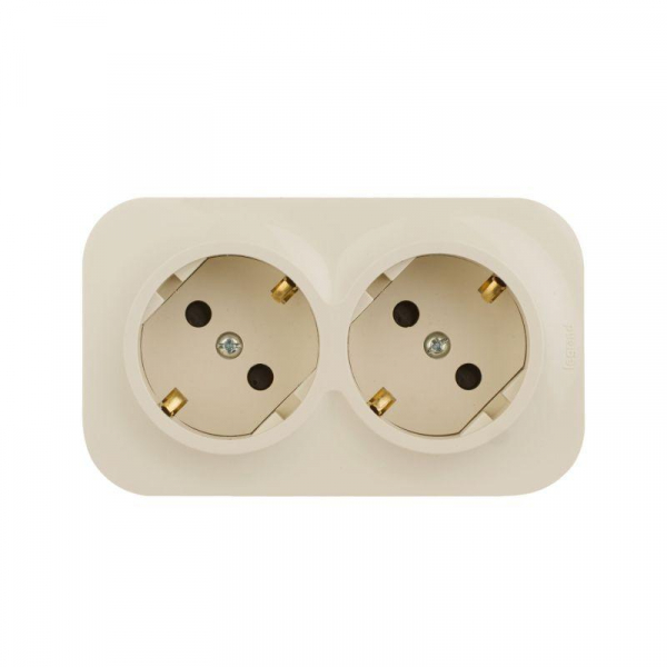 Розетка 2-м ОП Quteo 16А IP20 250В 2х2P+E с заземл. защ. шторки сл. кость IEK 782267 ТехноИмпульс
