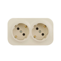 Розетка 2-м ОП Quteo 16А IP20 250В 2х2P+E с заземл. защ. шторки сл. кость IEK 782267 ТехноИмпульс