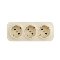 Розетка 3-м ОП Quteo 16А IP20 250В 3х2P+E с заземл. защ. шторки сл. кость IEK 782268 ТехноИмпульс