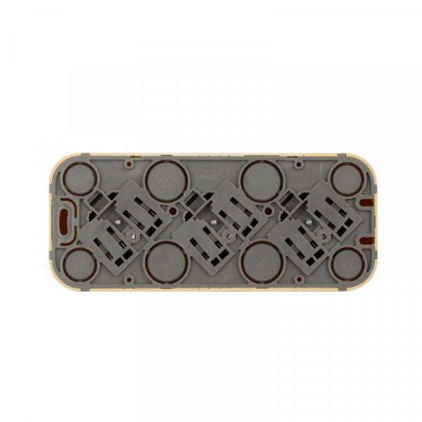 Розетка 3-м ОП Quteo 16А IP20 250В 3х2P+E с заземл. защ. шторки дерево IEK 782288 ТехноИмпульс