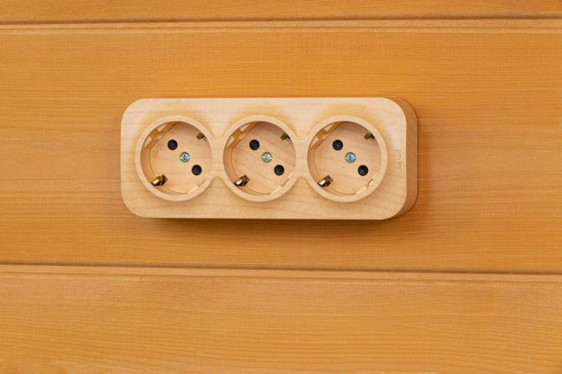 Розетка 3-м ОП Quteo 16А IP20 250В 3х2P+E с заземл. защ. шторки дерево IEK 782288 ТехноИмпульс