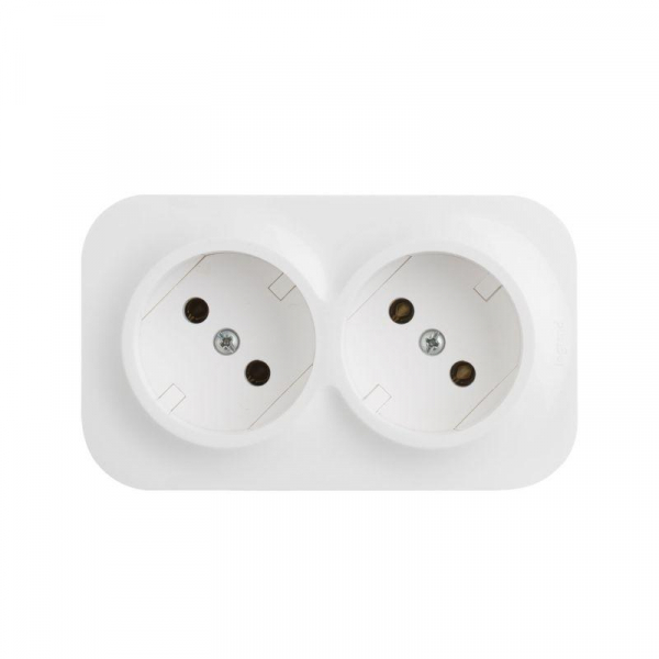 Розетка 2-м ОП Quteo 16А IP20 250В 2х2P без заземл. без защ. шторок бел. IEK 782231 ТехноИмпульс