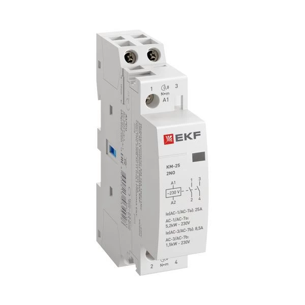 Контактор модульный КМ 25А 2NО (1 мод.) EKF km-1-25-20 ТехноИмпульс