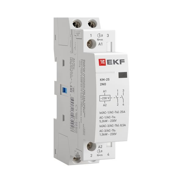 Контактор модульный КМ 25А 2NО (1 мод.) EKF km-1-25-20 ТехноИмпульс