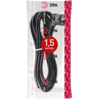 Шнур сетевой с вилкой 1.5м с заземл. ПВС 3х1.5 черн. U-3x1.5-1.5m-B ЭРА Б0048705 ТехноИмпульс