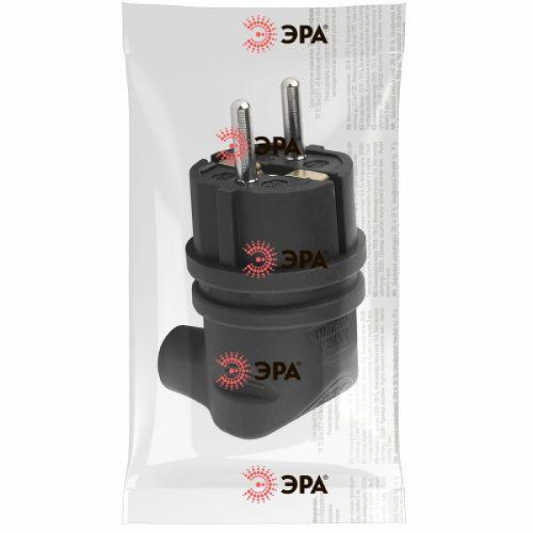Вилка каучуковая с заземл. 90град 16А IP44 черн. V9-B-IP44 ЭРА Б0044542 ТехноИмпульс