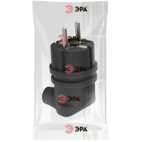 Вилка каучуковая с заземл. 90град 16А IP44 черн. V9-B-IP44 ЭРА Б0044542 ТехноИмпульс