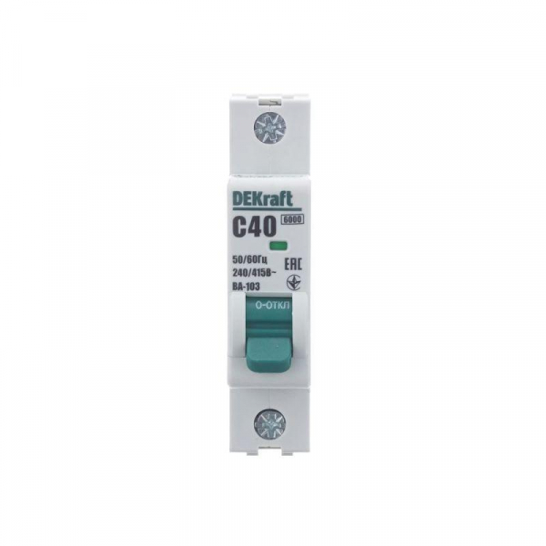 Выключатель автоматический модульный 1п C 40А 6кА ВА-103 DEKraft 12277DEK ТехноИмпульс