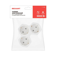 Разветвитель 3-м с заземл. 16А IP20 защ. шторки бел. Rexant 11-1088 ТехноИмпульс