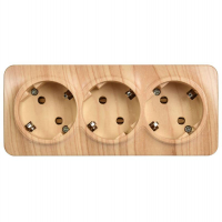 Розетка 3-м ОП GLORY РС23-3-ХС 16А с заземл. сосна IEK ERH31-K34-16 ТехноИмпульс