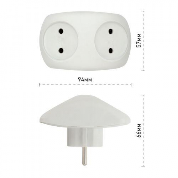 Разветвитель 2-м без заземл. 10А IP20 SPx-2-W бел. Эра Б0053480 ТехноИмпульс