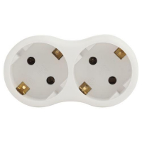 Разветвитель 2-м с заземл. 16А IP20 SPx-2e-W бел. Эра Б0053478 ТехноИмпульс