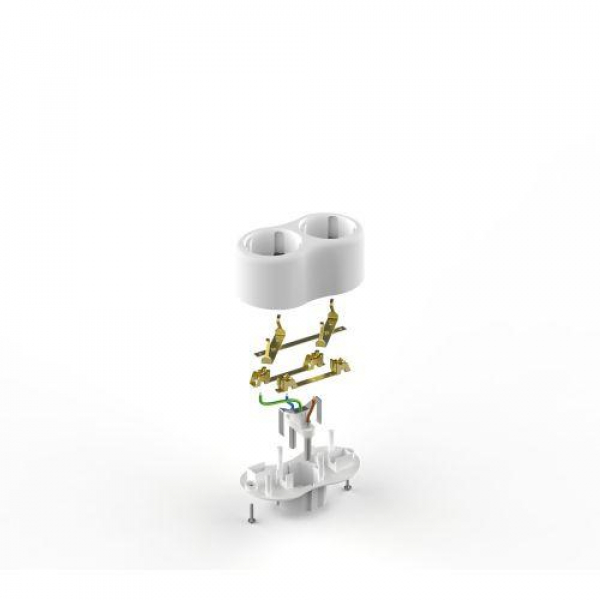 Разветвитель 2-м с заземл. 16А IP20 SPx-2e-W бел. Эра Б0053478 ТехноИмпульс