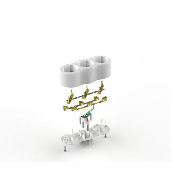 Разветвитель 3-м с заземл. 16А IP20 SPx-3e-W бел. Эра Б0053479 ТехноИмпульс