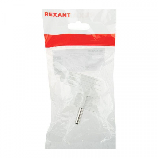 Вилка Евро угловая 16А с заземл. бел. Rexant 11-8954 ТехноИмпульс