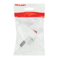 Вилка Евро угловая 16А с заземл. с кнопкой бел. Rexant 16-0730 ТехноИмпульс