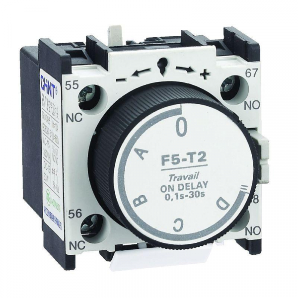 Приставка выдержки времени на вкл. F5-T2 (0.1-30с) к контакторам NC1; NC2 и NXC (R) CHINT 258022 ТехноИмпульс