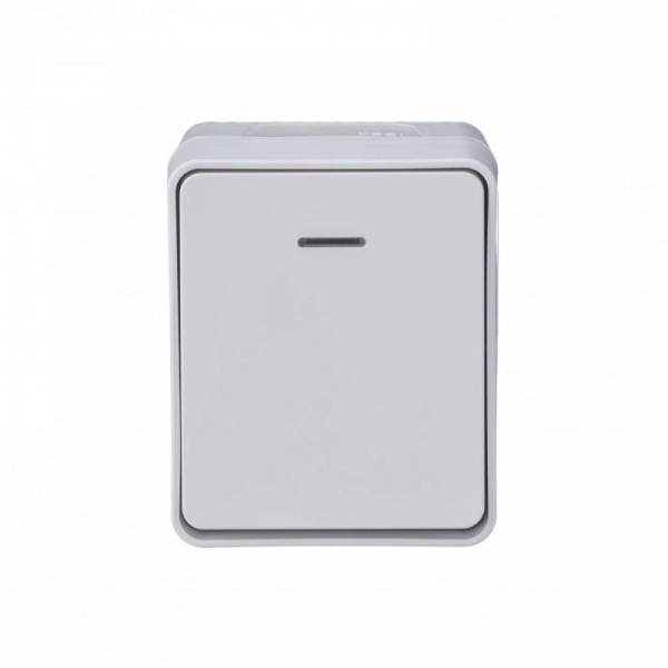 Выключатель 1-кл. ОП AtlasDesign PROFI IP54 10AX с подсветкой бел. SE ATN540113 ТехноИмпульс