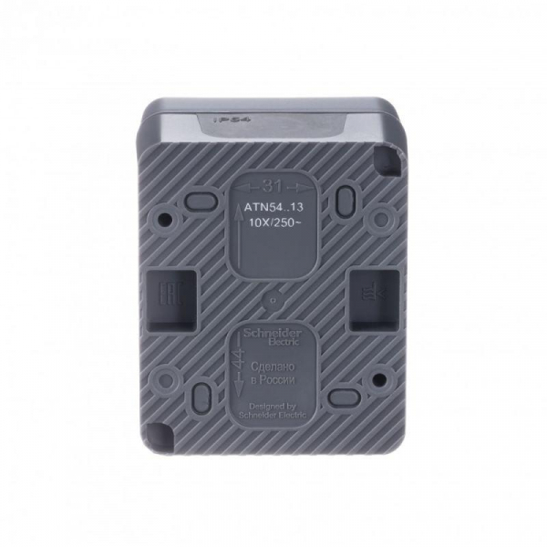 Выключатель 1-кл. ОП AtlasDesign PROFI IP54 10AX с подсветкой антрацит SE ATN544013 ТехноИмпульс