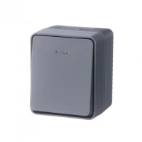 Выключатель 1-кл. ОП AtlasDesign PROFI IP54 10AX с подсветкой антрацит SE ATN544013 ТехноИмпульс