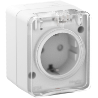 Розетка 1-м ОП AtlasDesign PROFI 16А IP54 250В заземл. защ. шторки бел. SE ATN540145 ТехноИмпульс