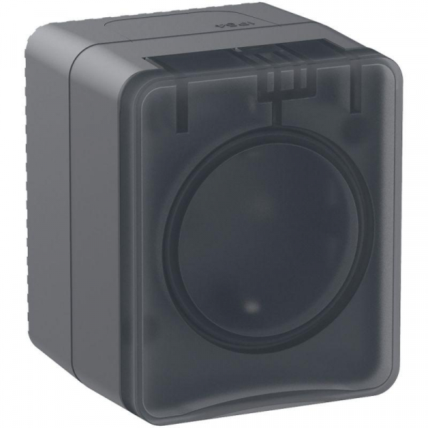 Розетка 1-м ОП AtlasDesign PROFI 16А IP54 250В заземл. защ. шторки антрацит SE ATN544045 ТехноИмпульс