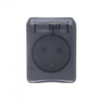 Розетка 1-м ОП AtlasDesign PROFI 16А IP54 250В заземл. защ. шторки антрацит SE ATN544045 ТехноИмпульс