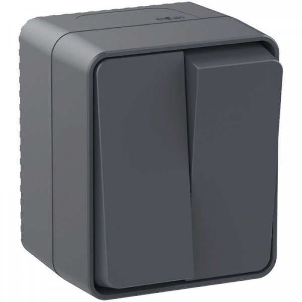 Выключатель 2-кл. ОП AtlasDesign PROFI IP54 10AX антрацит SE ATN544051 ТехноИмпульс