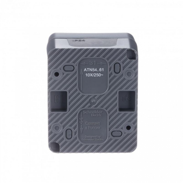 Переключатель проходной 1-кл. ОП AtlasDesign PROFI IP54 10AX антрацит SE ATN544061 ТехноИмпульс