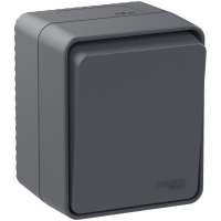 Переключатель проходной 1-кл. ОП AtlasDesign PROFI IP54 10AX антрацит SE ATN544061 ТехноИмпульс