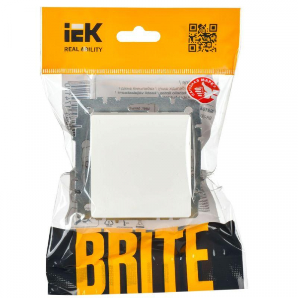 Выключатель 1-кл. СП BRITE ВС10-1-0-БрБ 10А механизм бел. IEK BR-V10-0-10-K01 ТехноИмпульс