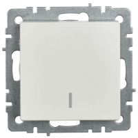 Выключатель 1-кл. СП BRITE ВС10-1-1-БрБ 10А с индик. механизм бел. IEK BR-V10-1-10-K01 ТехноИмпульс