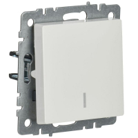 Выключатель 1-кл. СП BRITE ВС10-1-1-БрБ 10А с индик. механизм бел. IEK BR-V10-1-10-K01 ТехноИмпульс