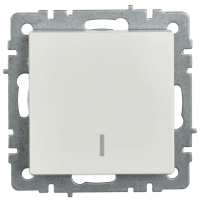 Выключатель 1-кл. СП BRITE ВС10-1-1-БрБ 10А с индик. механизм бел. IEK BR-V10-1-10-K01 ТехноИмпульс