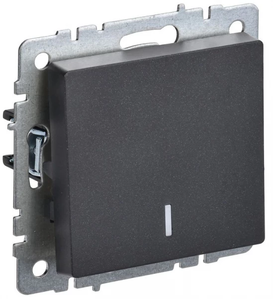 Выключатель 1-кл. СП BRITE ВС10-1-1-БрЧ 10А с индик. механизм черн. IEK BR-V10-1-10-K02 ТехноИмпульс