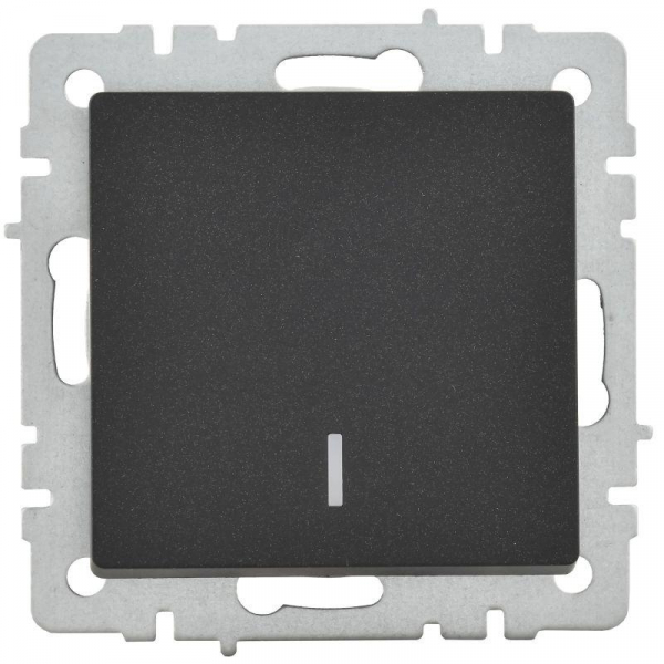 Выключатель 1-кл. СП BRITE ВС10-1-1-БрЧ 10А с индик. механизм черн. IEK BR-V10-1-10-K02 ТехноИмпульс