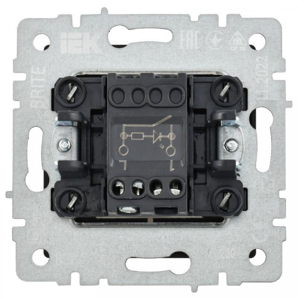 Выключатель 1-кл. СП BRITE ВС10-1-1-БрЧ 10А с индик. механизм черн. IEK BR-V10-1-10-K02 ТехноИмпульс