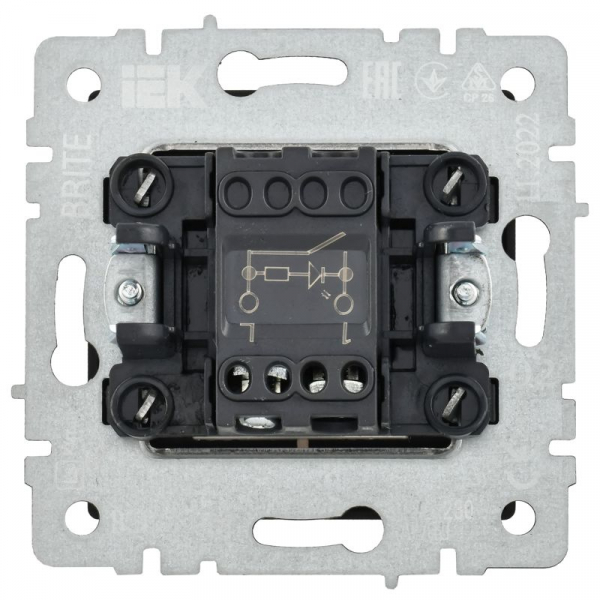 Выключатель 1-кл. СП BRITE ВС10-1-1-БрЧ 10А с индик. механизм черн. IEK BR-V10-1-10-K02 ТехноИмпульс