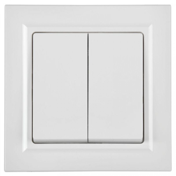 Выключатель 2-кл. СП BRITE ВСР10-2-0-БрБ 10А в сборе бел. IEK BR-V20-0-10-K01-F ТехноИмпульс