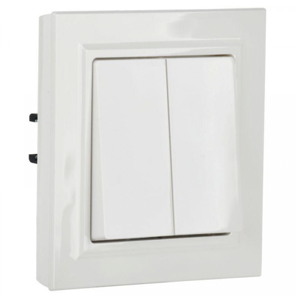 Выключатель 2-кл. СП BRITE ВСР10-2-0-БрБ 10А в сборе бел. IEK BR-V20-0-10-K01-F ТехноИмпульс