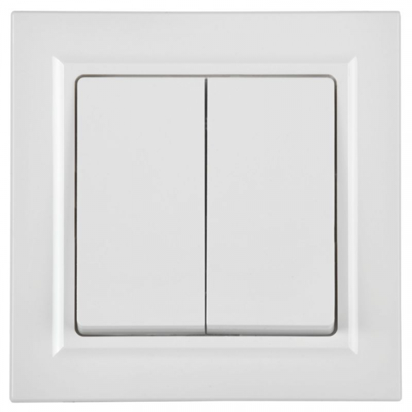 Выключатель 2-кл. СП BRITE ВСР10-2-0-БрБ 10А в сборе бел. IEK BR-V20-0-10-K01-F ТехноИмпульс