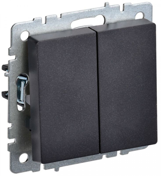 Выключатель 2-кл. СП BRITE ВС10-2-0-БрЧ 10А механизм черн. IEK BR-V20-0-10-K02 ТехноИмпульс