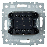 Выключатель проходной 2-кл. СП BRITE ВС10-2-6-БрБ 10А механизм бел. IEK BR-V22-0-10-K01 ТехноИмпульс