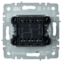 Выключатель проходной 2-кл. СП BRITE ВС10-2-6-БрБ 10А механизм бел. IEK BR-V22-0-10-K01 ТехноИмпульс