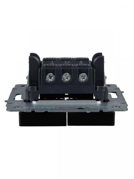 Выключатель проходной 2-кл. СП BRITE ВС10-2-6-БрЧ 10А механизм черн. IEK BR-V22-0-10-K02 ТехноИмпульс