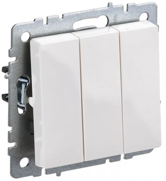 Выключатель 3-кл. СП BRITE ВС10-3-0-БрБ 10А механизм бел. IEK BR-V30-0-10-K01 ТехноИмпульс