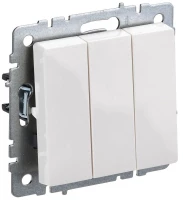 Выключатель 3-кл. СП BRITE ВС10-3-0-БрБ 10А механизм бел. IEK BR-V30-0-10-K01 ТехноИмпульс