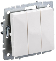 Выключатель 3-кл. СП BRITE ВС10-3-0-БрБ 10А механизм бел. IEK BR-V30-0-10-K01 ТехноИмпульс