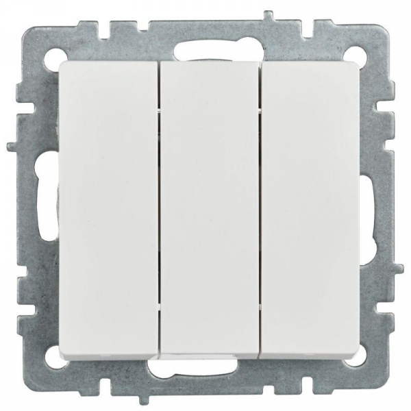Выключатель 3-кл. СП BRITE ВС10-3-0-БрБ 10А механизм бел. IEK BR-V30-0-10-K01 ТехноИмпульс